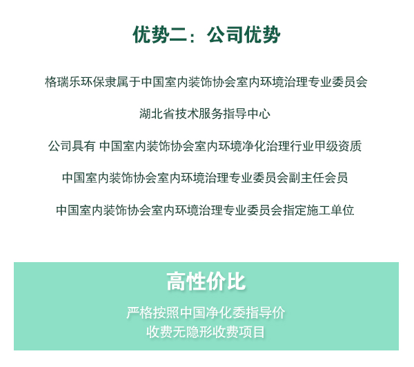 格瑞樂環(huán)保隸屬于中國室內(nèi)裝飾協(xié)會(huì)室內(nèi)環(huán)境治理專業(yè)委員會(huì)湖北省技術(shù)服務(wù)指導(dǎo)中心   公司具有 中國室內(nèi)裝飾協(xié)會(huì)室內(nèi)環(huán)境凈化治理行業(yè)甲級(jí)資質(zhì)   中國室內(nèi)裝飾協(xié)會(huì)室內(nèi)環(huán)境治理專業(yè)委員會(huì)副主任會(huì)員   中國室內(nèi)裝飾協(xié)會(huì)室內(nèi)環(huán)境治理專業(yè)委員會(huì)指定施工單位